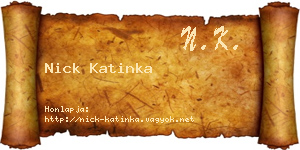 Nick Katinka névjegykártya